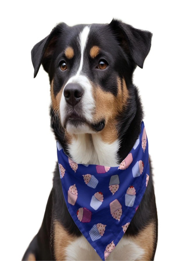 W Brings Cupcakes Dog Bandana/Scarf | This Stunning Gorgeous Design Dog Bandana Scarf is Perfect Styling Accessory for Dogs Large, Medium & Small. One Size Fits All. - Image 3